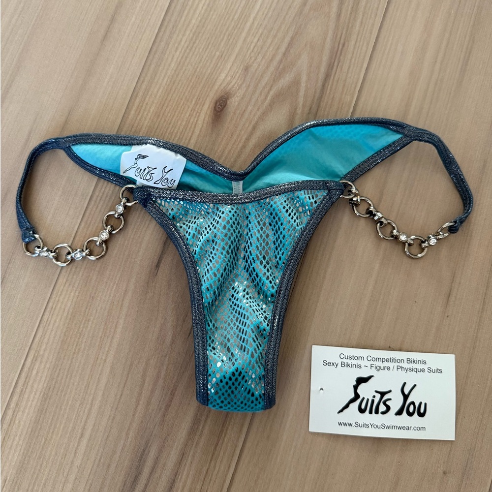 Suits You Turquoise/silver bikini division posing  suit